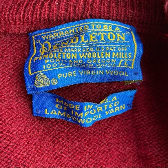 Peddleton Sz Large Burgundy Wool Vest - Picture 3 of 6